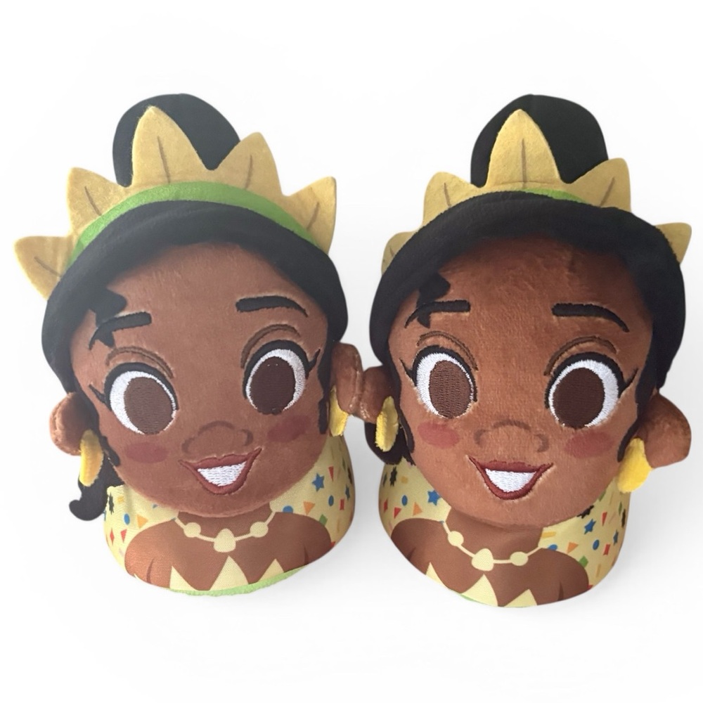7-8 Girls Plush Princess Tiana Slippers